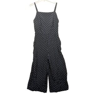 Old Navy Black Polka‎ Dot Jumpsuit Wide Leg Smocked Back Casual Women's Medium